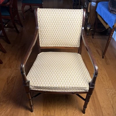 CLASSIC HICKORY FURNITURE CO BAMBOO LEGS MAHOGANY ARM CHAIR - Image 1 of 4