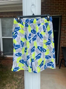 Nike Men's Athletic Shorts Size Large White Logo Comfort Drawstring Standard Fit - Picture 1 of 8