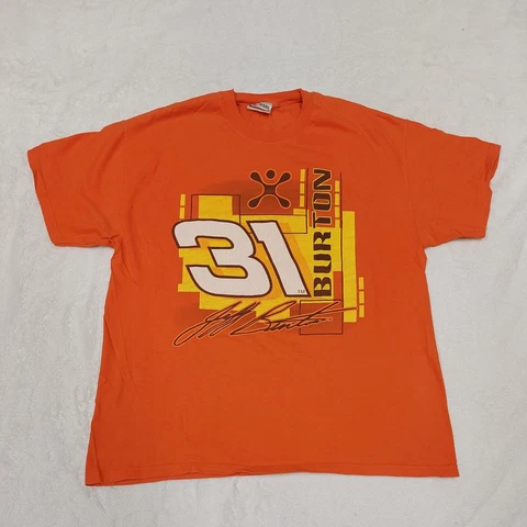 Vtg Chase Jeff Burton Cingular Chevy NASCAR T-Shirt Sz Large Double Sided Racing Cover