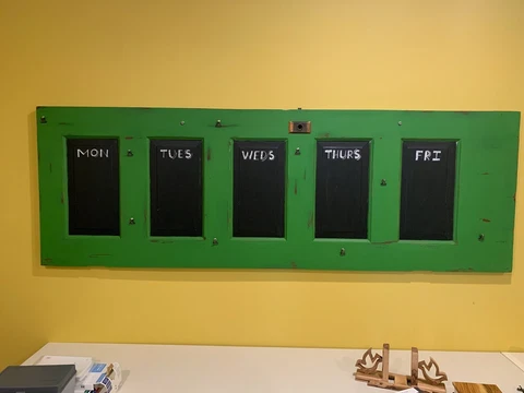 VintageSolid Wood 5 panel Door  with chalkboard panels Cover
