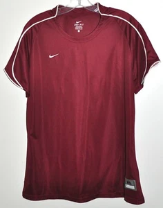 Nike Fit Dry Team Wear Jersey Shirt Crimson Red Short Sleeve Youth Sz XL 16-18 - Picture 1 of 3