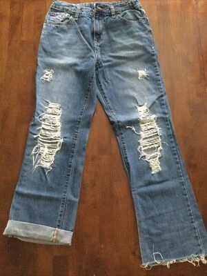 Girl's Old Navy Adjustable Waist Cutoff Capris Size 14 Denim - Изображение 1 из 3