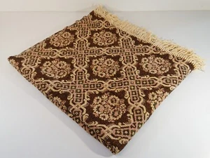 alte gewebte Decke Krabbeldecke Spieldecke Picknickdecke Blumenmotiv floral - Picture 1 of 11