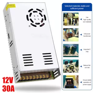 DC 12V 30A 360W Schaltnetzteil LED Netzteil Treiberadapter Power Transformator - Bild 1 von 20