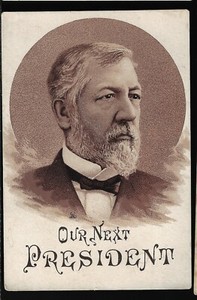 1884 Our Next President James Blaine Sepia Steel Plate Engraved Card