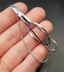 Vintage Lambournes Tie Bar Clip With Safety Chain - Classic Gents Design. š¬š§ - Picture 1 of 7