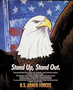 VINTAGE 1990s Print Ad ~ U.S. Armed Forces ~ Stand Up, Stand Out. - Picture 1 of 1