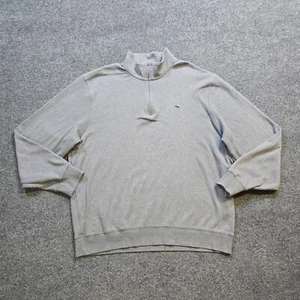 Vineyard Vines Sweater Mens Large Gray 1/4 Zip Knit Sweatshirt Stretch Casual - Picture 1 of 10
