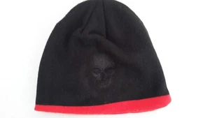 Pugs Gear schwarz/rot Strick Beanie Totenkopf Logo 100 % Polyester Einheitsgröße gebraucht - Bild 1 von 5