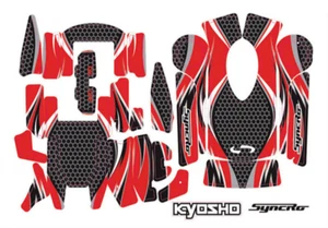 Decor Syncro KT-200 KT-201 remote control red sticker decal sheet Kyosho 36271R - Picture 1 of 1