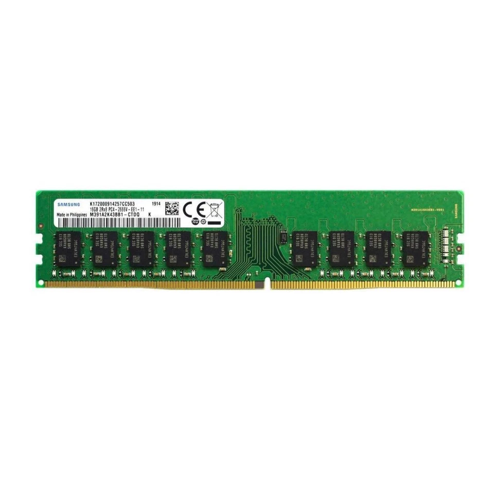 Samsung 128GB (8X16GB) DDR4 2666MHz 2RX8 ECC UDIMM Memory Ram M391A2K43BB1-CTD - Image 1 of 4
