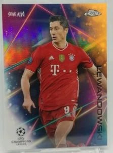 ROBERT LEWANDOWSKI ORANGE REFRACTOR 2021 TOPPS CHROME LAZERS STEVE AOKI #D 15/25 - Picture 1 of 3