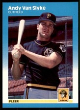 1987 Fleer Update Glossy Andy Van Slyke . Pittsburgh Pirates #U-121