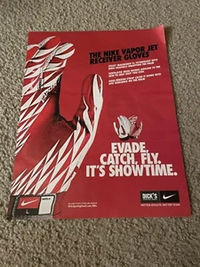 Vintage 2011 NIKE VAPOR JET RECEIVER GLOVES FOOTBALL PRINT AD - Picture 1 of 1