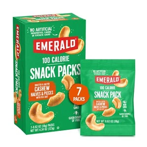 Emerald Nuts Roasted and Salted Cashews 7ct 1-Pack 100-Calorie Individual Pac... - Picture 1 of 9