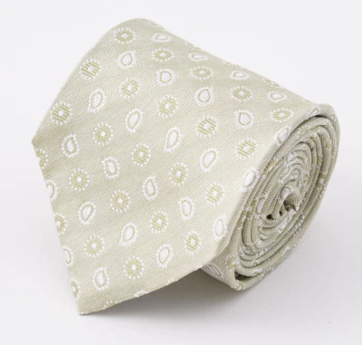 NUEVO CON ETIQUETAS $295 CESARE ATTOLINI NAPOLI Celadon Corbata Tejida Cachemira Seda Foto 1 de 4