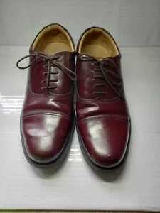 Clarks Smart Burgundy Brown Leather Oxford Shoes Extra Wide - UK Size 10 - Picture 1 of 8