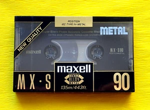 1x MAXELL MX-S 90 Metal Cassette Tape 1991-1993 + OVP + SEALED + - Picture 1 of 2