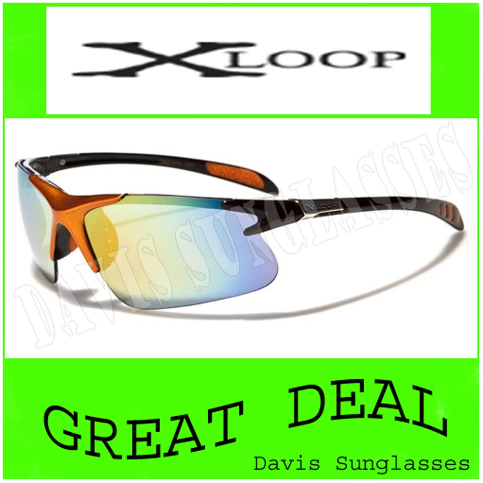 Gafas de sol X Loop XL46105 UV400 Davis I9 ciclismo correr naranja espejado Foto 1 de 1