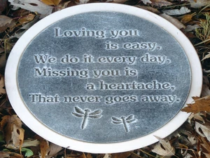 Loving You stepping stone mold concrete plaster plastic mould 12" x 1.5" thick - Picture 1 of 3