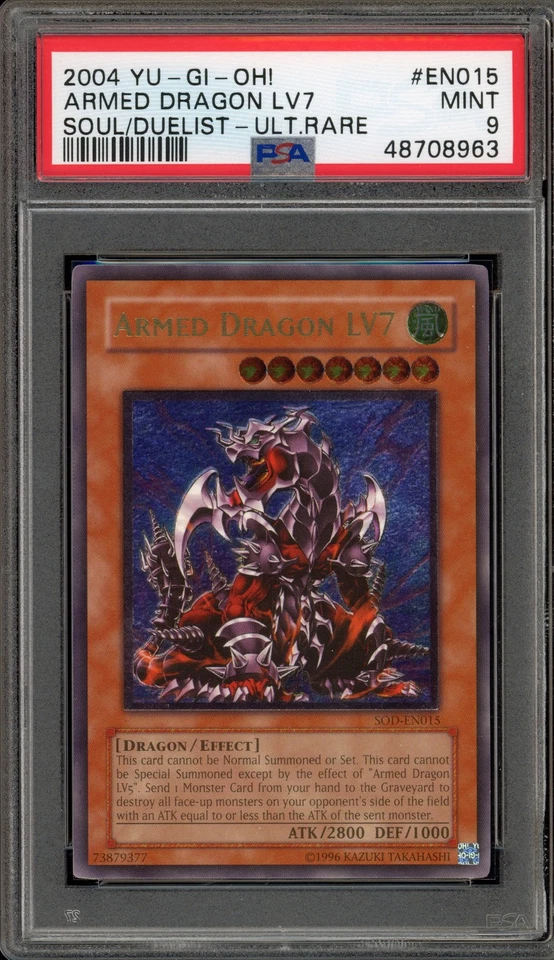 Yu-Gi-Oh! Armed Dragon LV7 Soul/Duelist Unlimited Ultimate Rare SOD-EN015 PSA 9 - Image 1 of 2