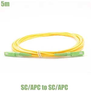 5 m SC/APC auf SC/APC LWL Simplex Singlemode optisches Patchkabel gelb - Bild 1 von 2