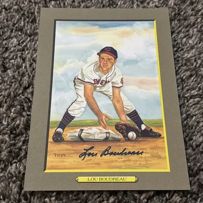 Lou Boudreau Autografiado Pérez Steele Grandes Momentos #63 HOF Indios Firmado Foto 1 de 3