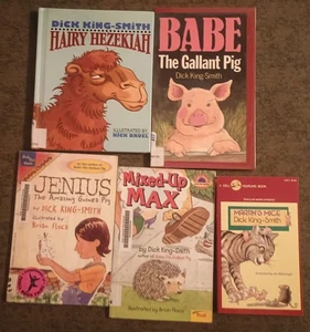 Lot of 5 Dick King-Smith books : Jenius + Max + Martin's + Babe + Hezekiah - Picture 1 of 1