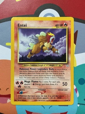 Pokémon TCG Entei Neo Revelation Card 17/64 Unlimited Rare LP To MP - Image 1 of 3