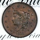 * 1836 * NEAR+ GEM BU MS CORONET HEAD LARGE CENT * FROM ORIGINAL COLLECTION