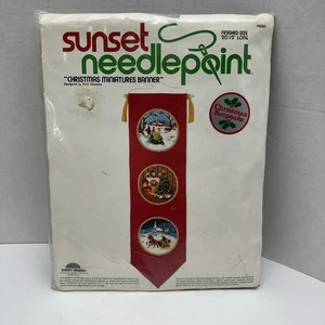 Kit punto ago tramonto vintage anni 70 #6060 miniature natalizie striscione 20,5" aperto - Foto 1 di 11
