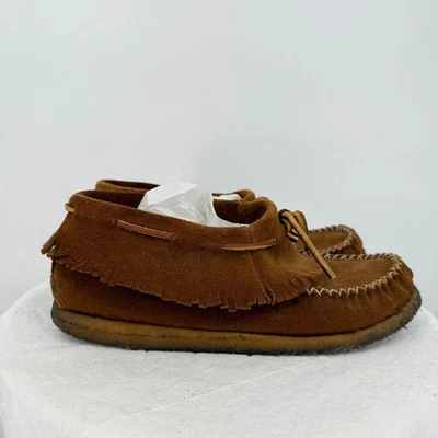 Mocassins femininos Eastland de couro com franja marrom sapatos 7 - Imagem 1 de 4