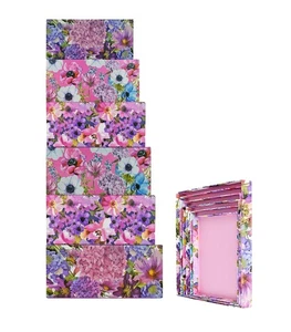 ALEF Elegante Acquerello Tema Decorativo Extra Large Nesting Scatole Regalo -6 B... - Foto 1 di 5