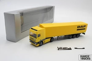Herpa DAF 95 SSC curtain-side semi-trailer truck yellow promotional model 1:87 / - Picture 1 of 1