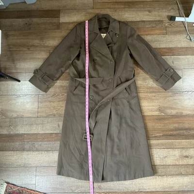 Gabardina Jacqueline Ferrar para mujer talla 6 marrón doble botonadura con cinturón #9916 Foto 1 de 4