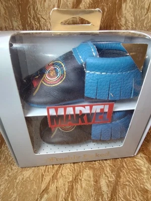 Новые кожаные мокасины Marvel Freshly Picked Invincible Iron Man Baby размер 3 - Изображение 1 из 4