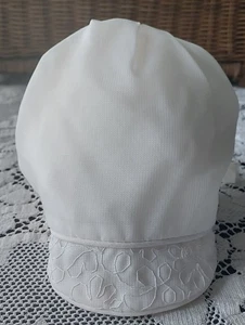 Cappello berretto battesimo battesimo battesimo bambino ragazzo vintage 0-3-6 mesi avorio - Foto 1 di 8