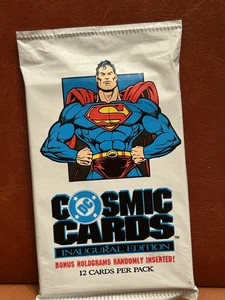 1991 DC Cosmic Comic 12 Card Pack with Superman on Package - Picture 1 of 2
