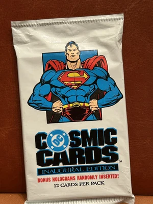 1991 DC Cosmic Comic 12 Card Pack with Superman on Package - Image 1 of 2