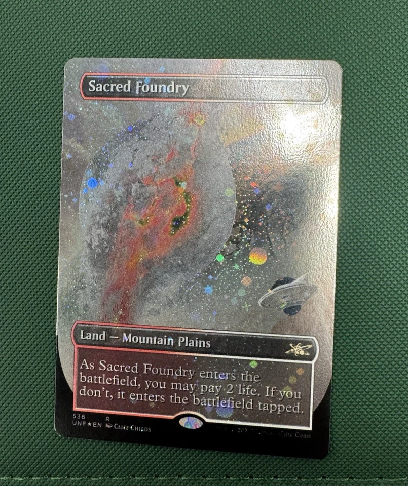 INCREDIBLE Sacred Foundry (Borderless) GALAXY FOIL - Unfinity - NM - Image 1 of 4