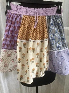 Zara Crochet Patchy Floral Print Embroidered Girls Skorts Skirt Girls Sz 13/14 - Picture 1 of 10