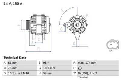 Alternatore con puleggia multipla 0 986 083 700 BOSCH per MINI MINI COUNTRYMAN - Immagine 1 di 4