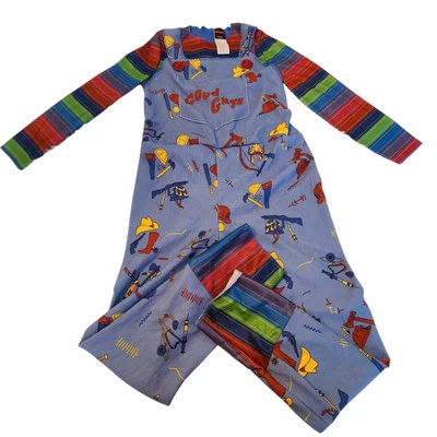 Good Guys Chucky в полоску длинным рукавом комбинезон костюм молодежи L 10/12 Хэллоуин - Изображение 1 из 4