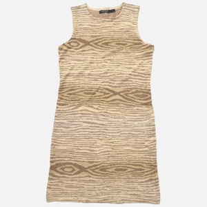 $198 Ralph Lauren Indian Blanket Sleevless Textured Print Linen A Line Dress M - Picture 1 of 4
