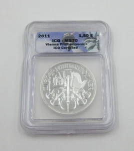 2011 Austria Philharmonic 1oz .999 Silver 1,50 Euro Coin ICG MS - Picture 1 of 3