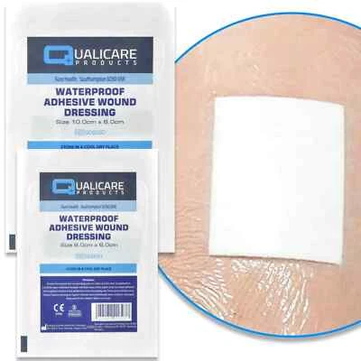 WATERPROOF ADHESIVE WOUND DRESSINGS Small - Large First Aid Plaster QUALICARE