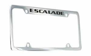 Cadillac Escalade Chrome Plated Brass Metal License Plate Frame Holder - Picture 1 of 4