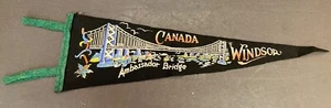 1940's Vintage Ambassador Bridge Windsor Canada Large Pennant Flag 22 X 6.5 FELT - Picture 1 of 2