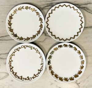 Lilly Pulitzer for Target Dessert Appetizer Plates 4 Porcelain w Gold Trim - Picture 1 of 2