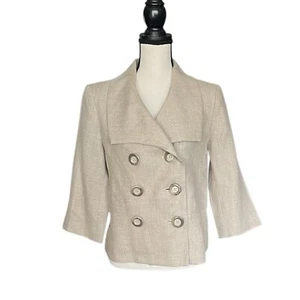 Vintage Robert Kitchen 100% Leinen Zweireihige Jacke/Top SZ. 10 - Bild 1 von 8